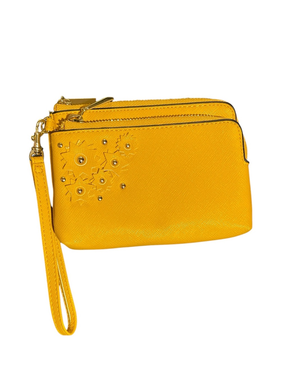 Yellow Floral Wristlet